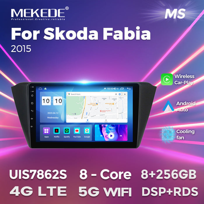 Suitable for skoda fabia android large screen car navigation wireless carplay