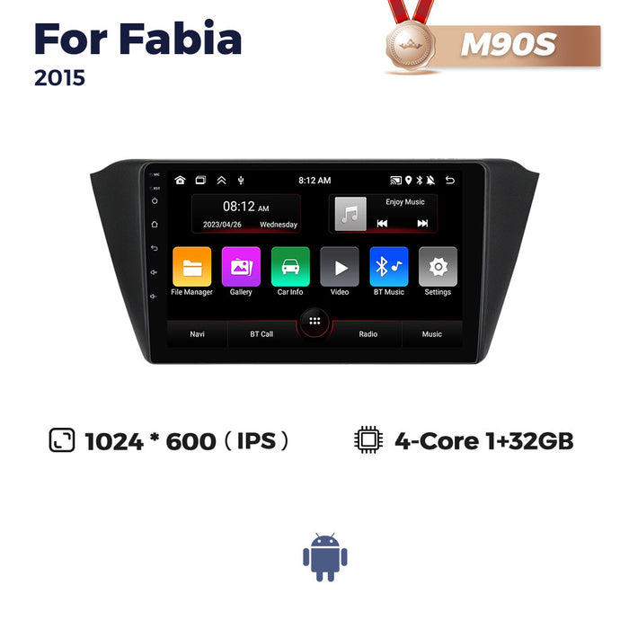 Suitable for skoda fabia android large screen car navigation wireless carplay