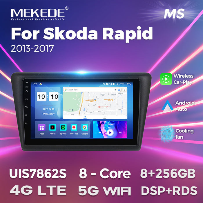 Suitable for skoda rapid android large screen car navigation wireless carplay