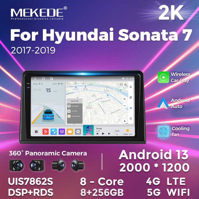 Suitable for sonata 7 2017-2019 hyundai sonata nine car central control android navigation carplay