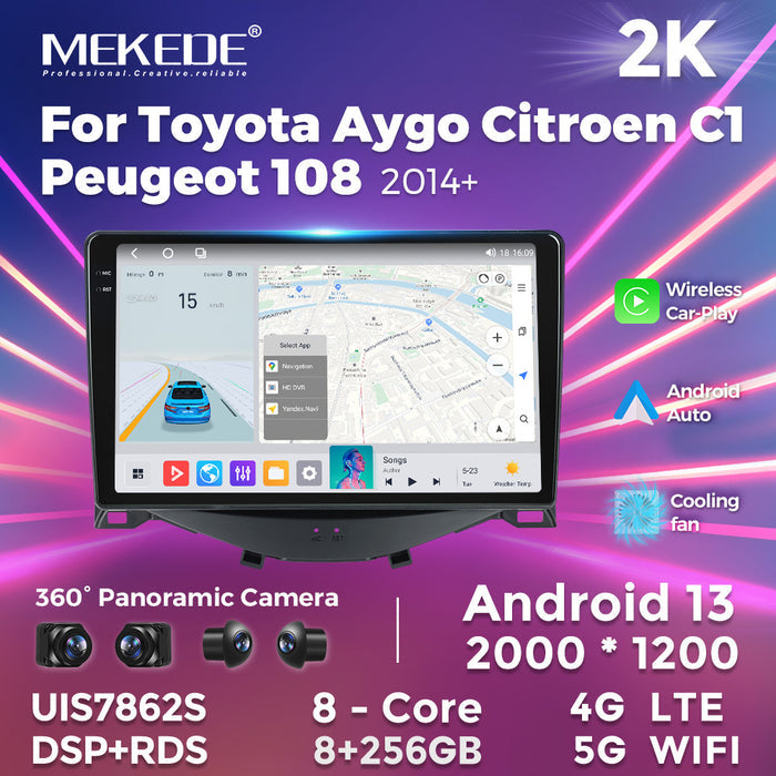Suitable for toyota aygo peugeot 108 citroen c1 2014+ android car navigation