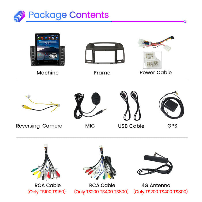 Suitable for toyota camry 2002-2006 nissan camry stone tablet vertical screen car android navigation