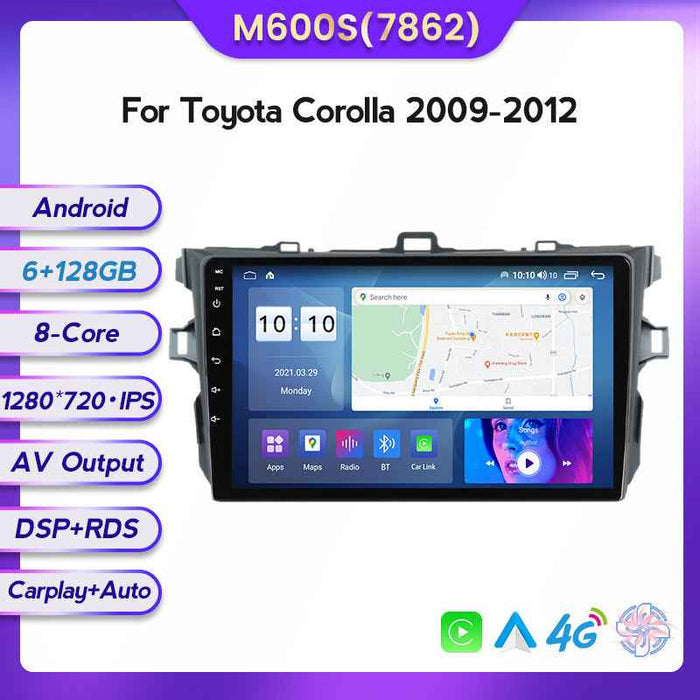 Suitable for Toyota Corolla 09-12 Android large screen central control car navigation screen 8 + 128