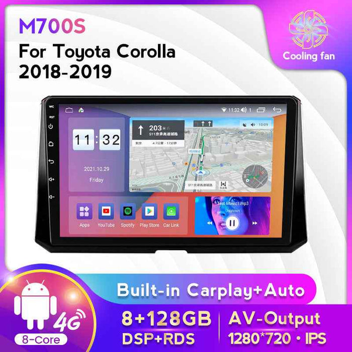 Suitable for Toyota Corolla auris 18-19 Android large-screen central control car navigation screen 8 + 128G