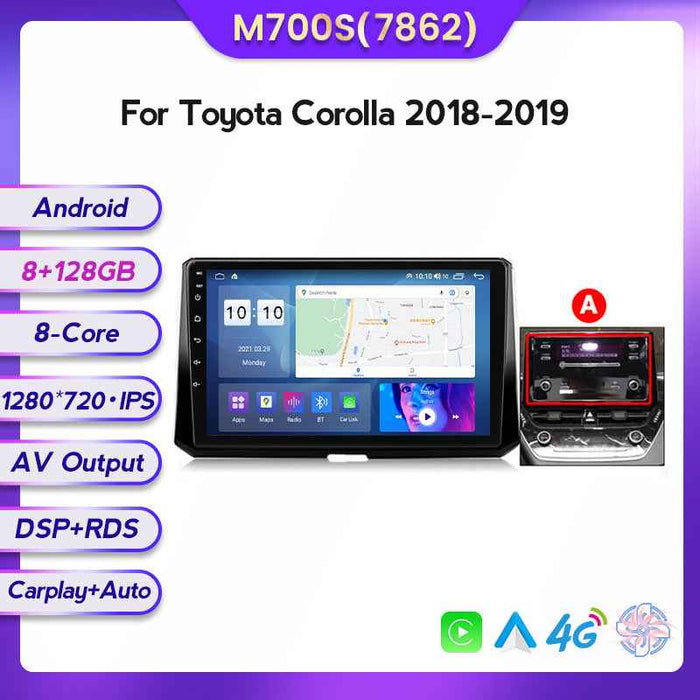 Suitable for Toyota Corolla auris 18-19 Android large-screen central control car navigation screen 8 + 128G