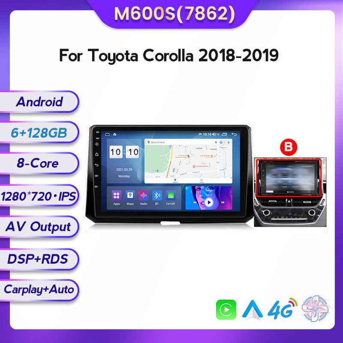 Suitable for Toyota Corolla auris 18-19 Android large-screen central control car navigation screen 8 + 128G