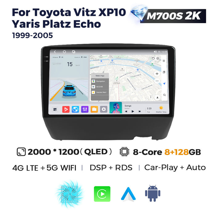 Suitable for Toyota Vitz XP10 Yaris 99-05 Android large screen central control navigation radio Carplay