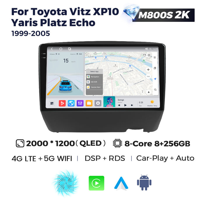 Suitable for Toyota Vitz XP10 Yaris 99-05 Android large screen central control navigation radio Carplay
