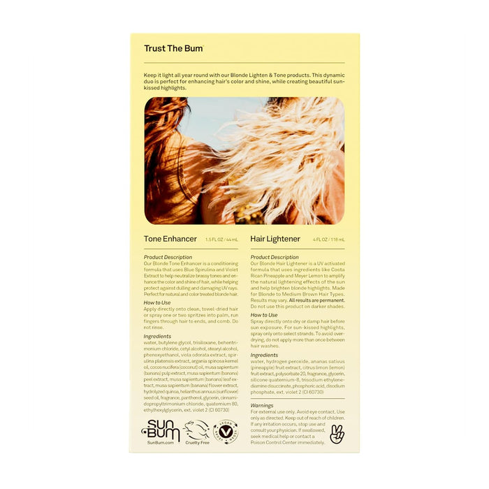 Sun Bum Luxury Blonde Kit – Elevated Hair Lightening & Toning with Hawaiian Lehua Honey & Argan Oil