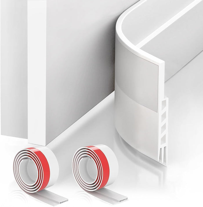 2-pack of silicone door sweep strips measuring 37" l x 1.8" w x 1.8" th