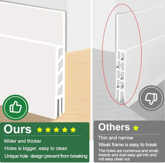 fills uneven door gaps up to 1 inch wide
