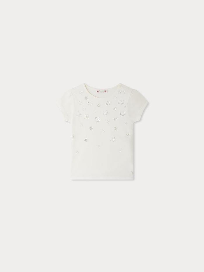 T-shirt Capricia en coton biologique et brodé sequins