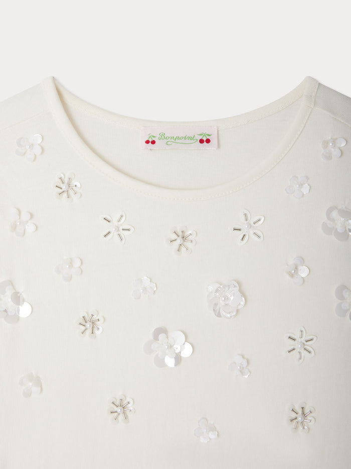 T-shirt Capricia en coton biologique et brodé sequins