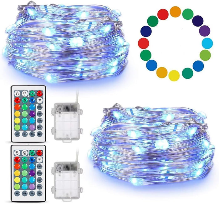50 led micro-string per pack (2 packs = 100 leds total) on 16.4ft silvery copper wire