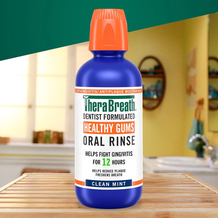 TheraBreath Healthy Gums Oral Rinse – Mindful Evening Swish for Early Gum Support, 1 Liter