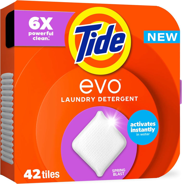 42-count box of 100% concentrated fiber detergent tiles