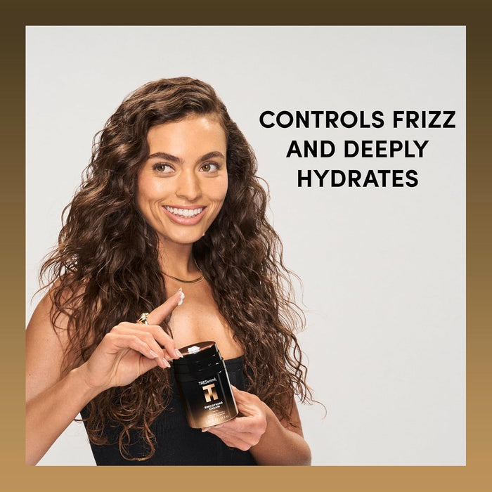 lightweight cream texture applied from mid-lengths to ends