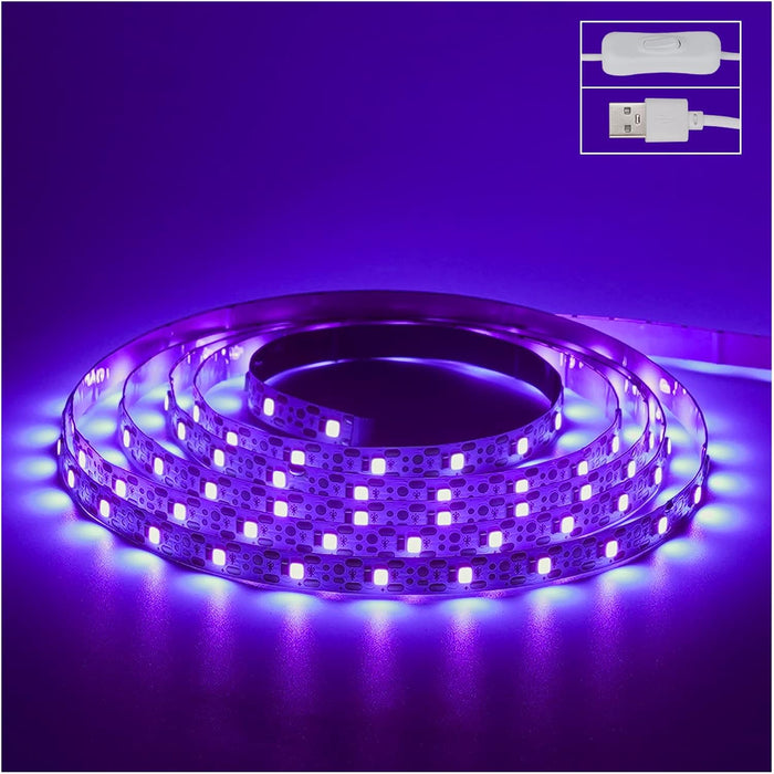 6.6ft length with 120 individual led beads for dense, even purple glow