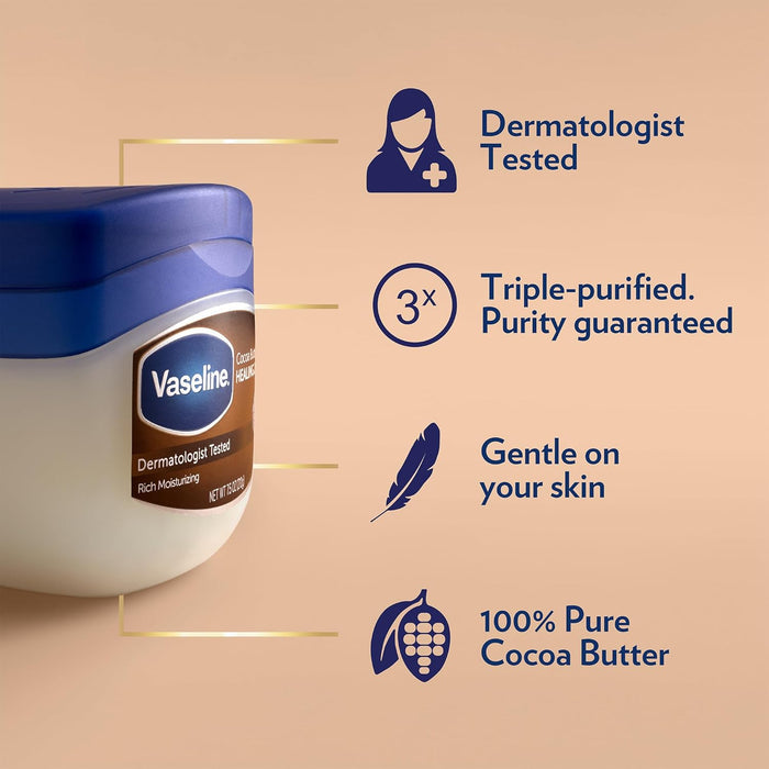 triple-purified petroleum jelly base for a cleaner, gentler formula