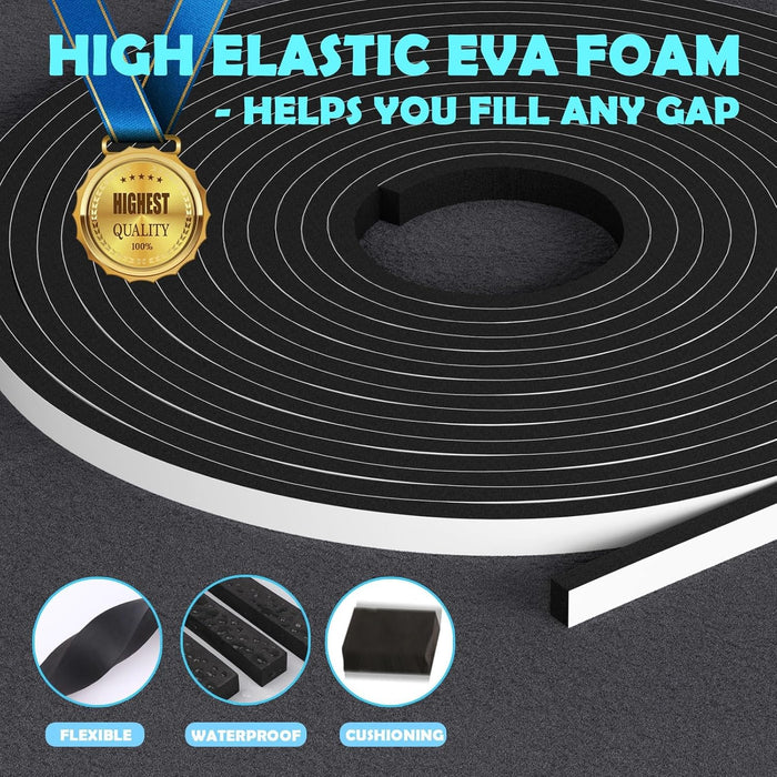 multi-length options (6.5ft, 13ft, 33ft, 66ft) and multi-profile sizes (1/8" to 2" thickness) for any gap width