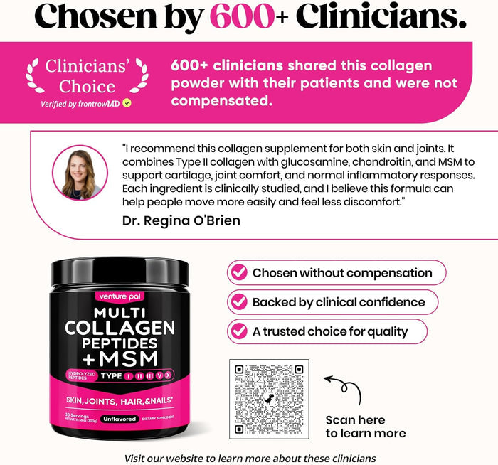 Venture Pal Multi Collagen Powder – Daily Wind-Down Collagen Drink for Women, Anti-Aging Wellness Ritual