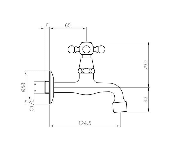 Wand-Waschtischarmatur 1/2″ mit Keramikventil - Marea