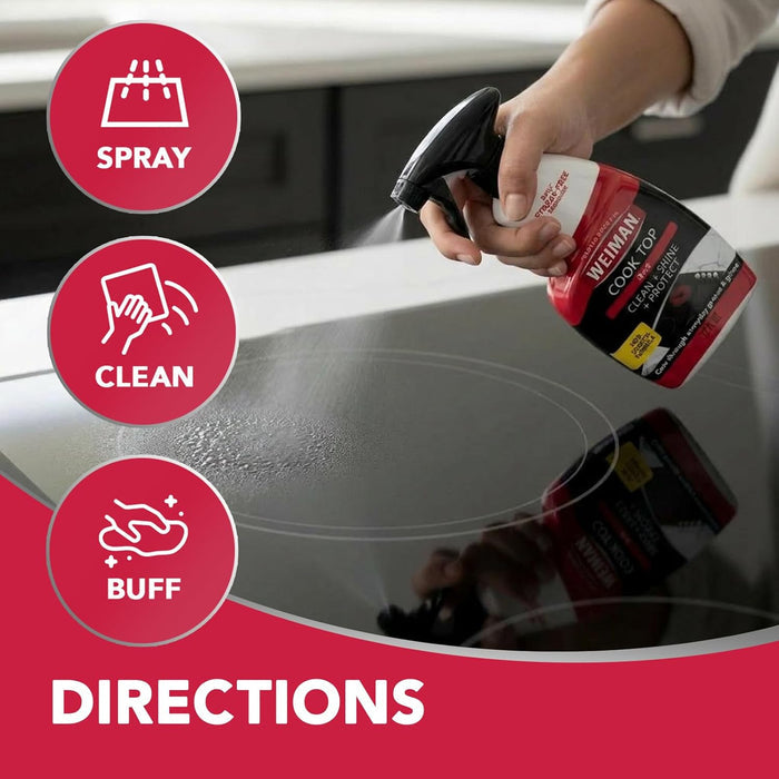 Weiman 2-Pack Cooktop Cleaner – Bleach-Free Non-Toxic Formula for a Mindful Post-Meal Cleanup Routine