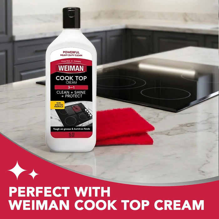 Weiman Cook Top Scrubbing Pads – Bulk 6 Pack of Non-Scratch Pads for Intentional Cooktop Care