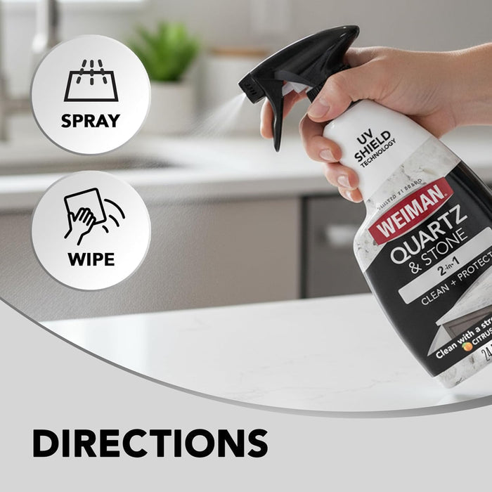 Weiman Quartz Countertop Cleaner and Polish – Holiday Gift Set with Microfiber Towel for Kitchen Enthusiasts