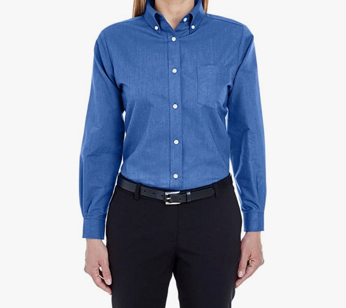 Women’s Blue Card Oxford Button-Up