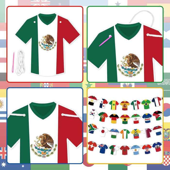 World Cup Banner – Portable Tailgate and BBQ Garland, 80-Inch Jersey Pennants for Outdoor Pavilion Setup