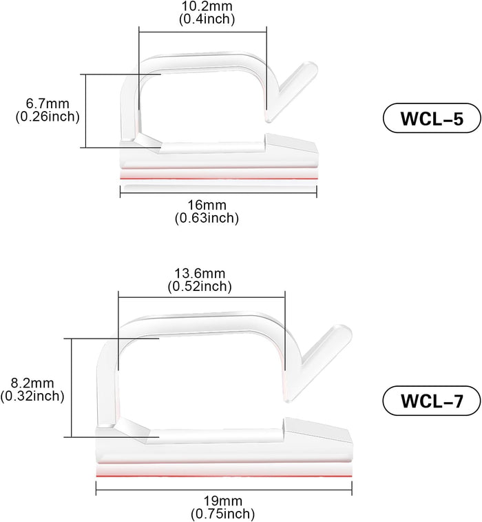 available in two clamp sizes (5/8" and 3/4") to fit thin usb cables up to thicker power cords