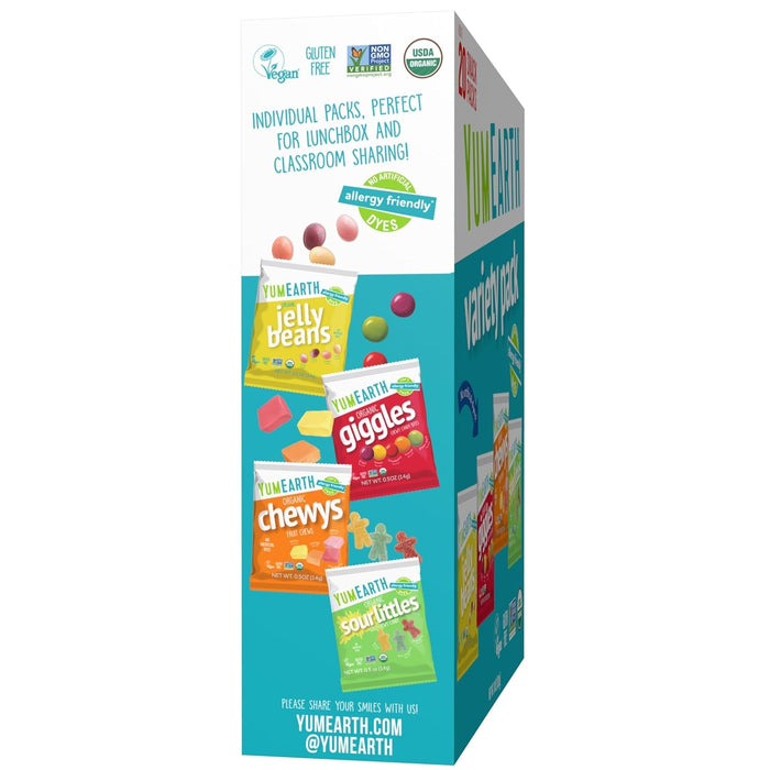 YumEarth Organic Variety Pack - Portable Allergy Safe Snacks for Picnics and Day Trips, Vegan Candy Box